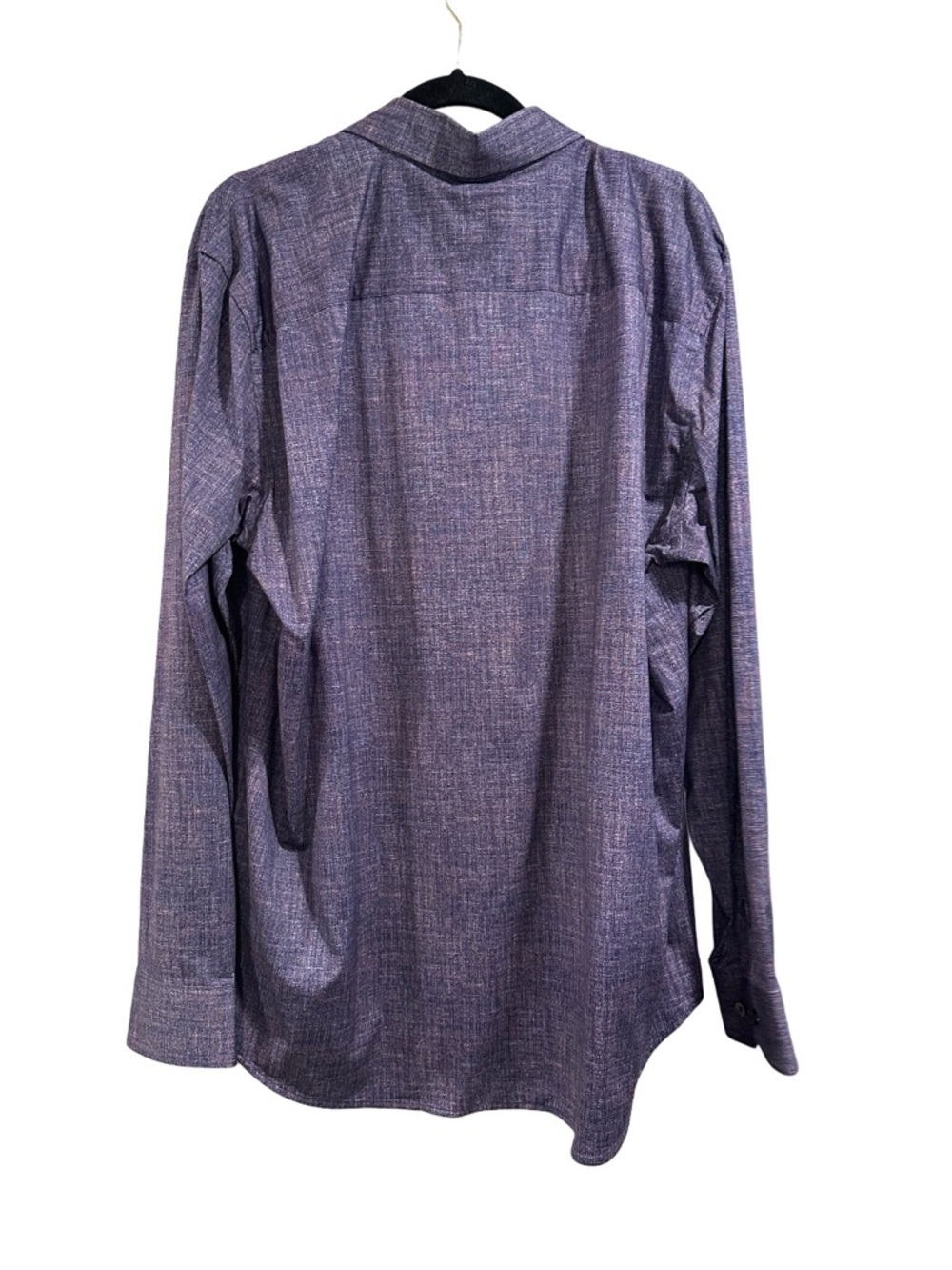 Bugatchi Men’s James Chambray OoohCotton Shirt Mocha XXL Heather Purple NWT - Picture 5 of 16